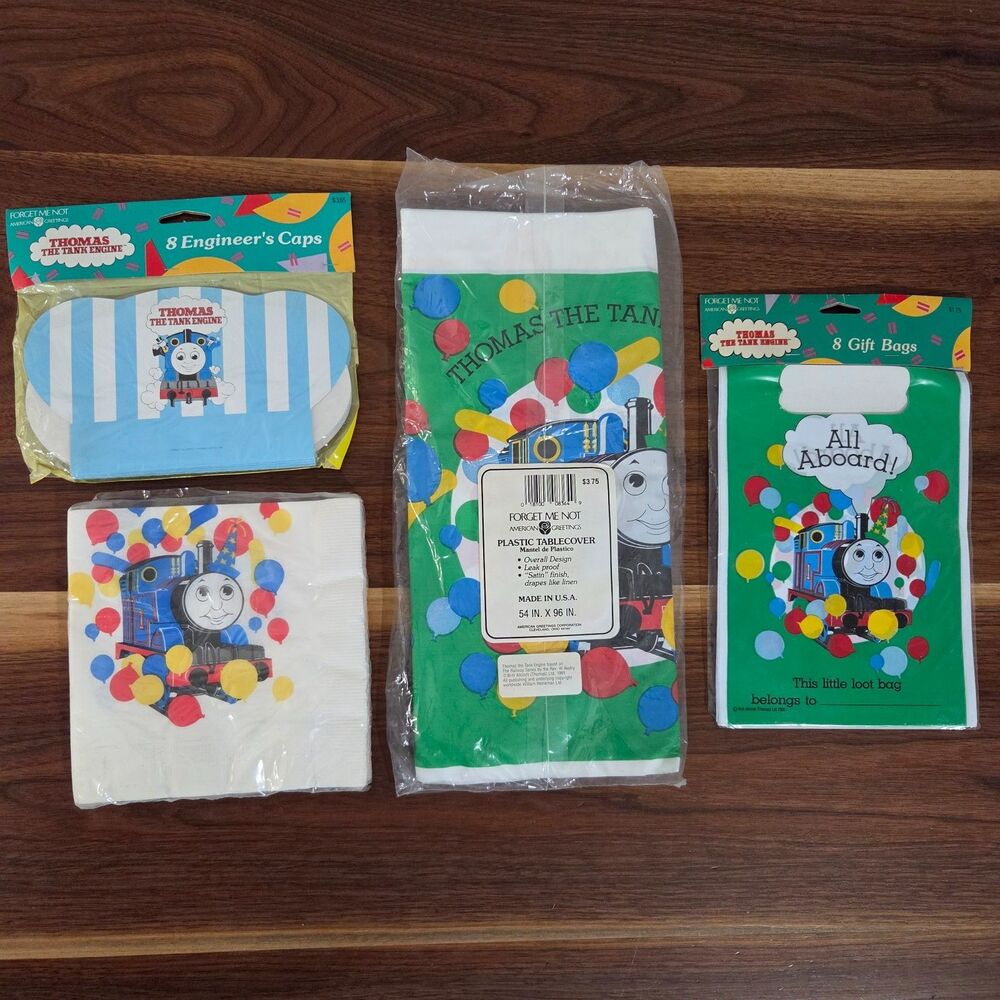 Vintage Thomas The Tank Engine American Greetings 1991 Party Supplies Tablecloth